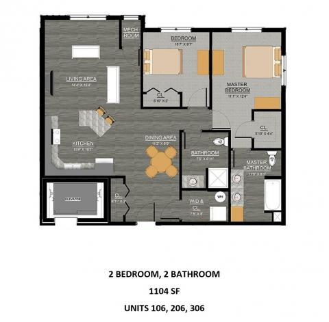 316 Primrose 2BR 2BA floorplan