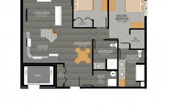 316 Primrose 2BR 2BA floorplan